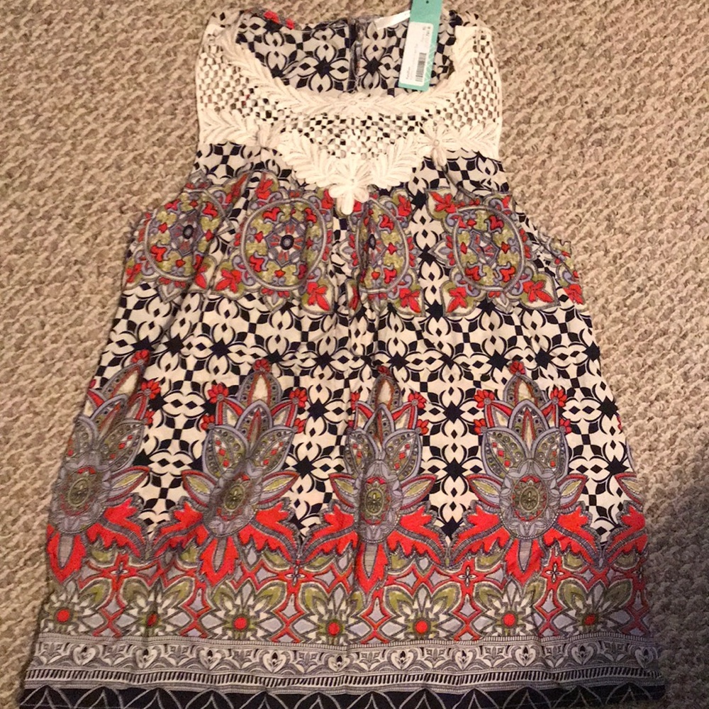 NWT Crochet Yoke Top
